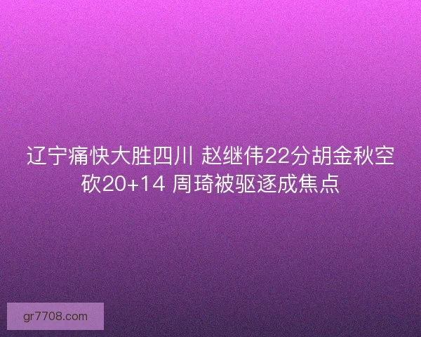 辽宁痛快大胜四川 赵继伟22分胡金秋空砍20+14 周琦被驱逐成焦点